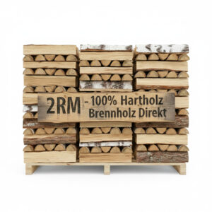 Brennholz 1M – Palette 2 Raummeter (2,1 SRM) – 100% Hartholz