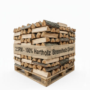 Brennholz 50 cm – Palette 2,5 Raummeter – 100% Hartholz