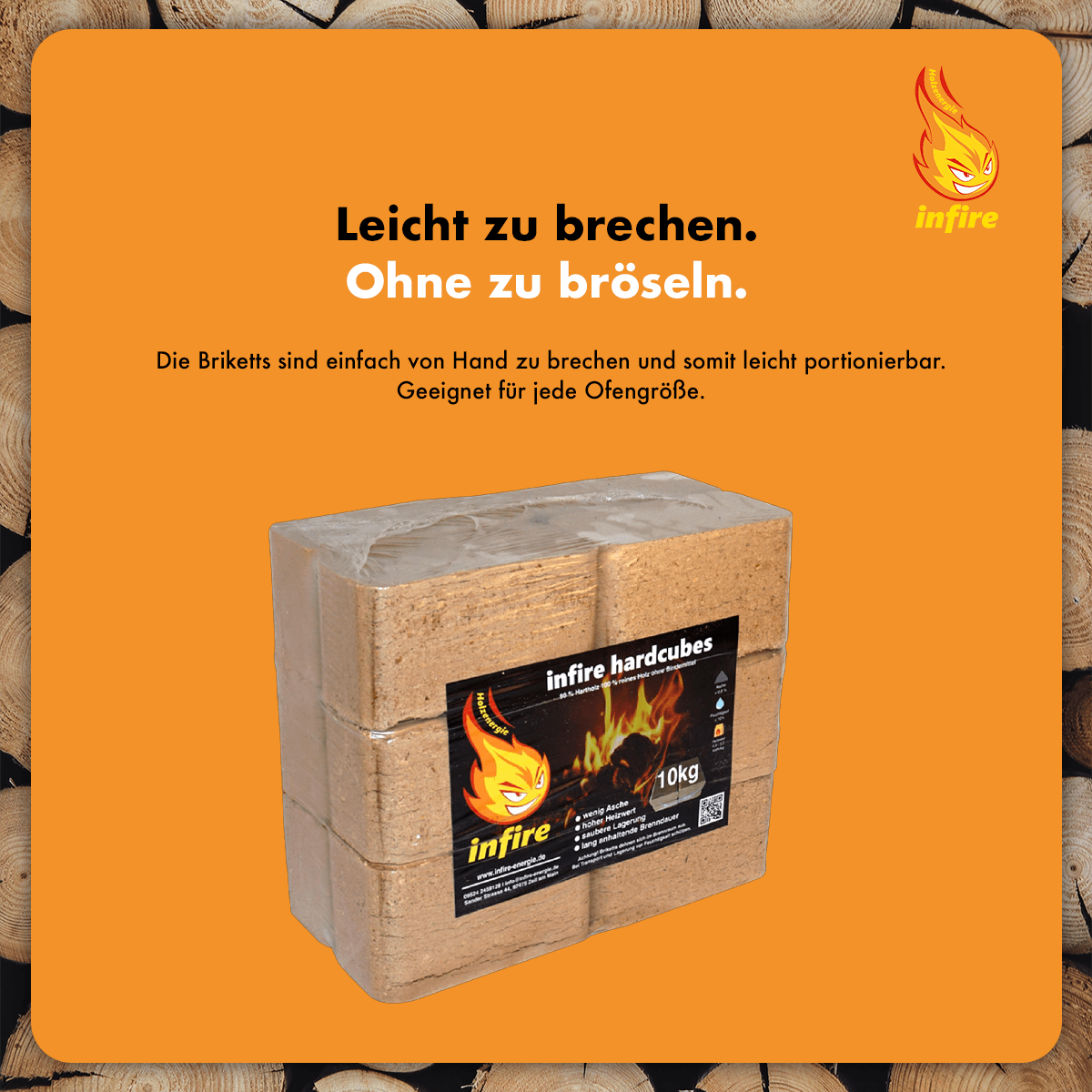 hardcubes – Mischholzbriketts – einzeln 10 kg – Bild 5