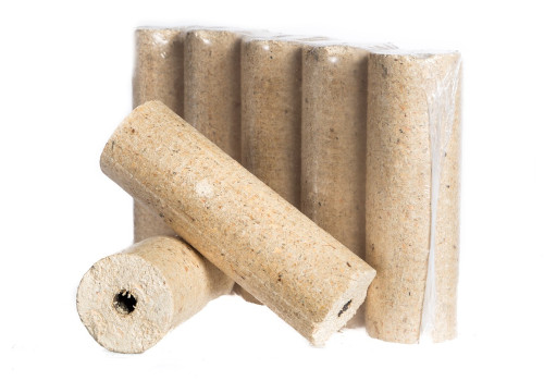Holzbriketts rund mit Zugloch