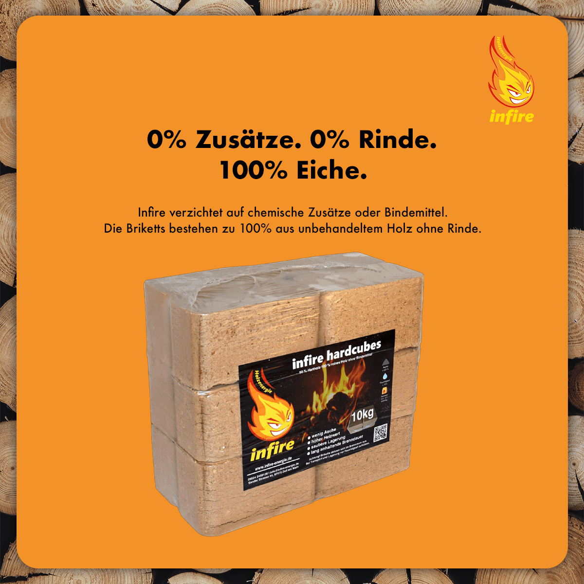 hardcubes – Mischholzbriketts – einzeln 10 kg – Bild 3