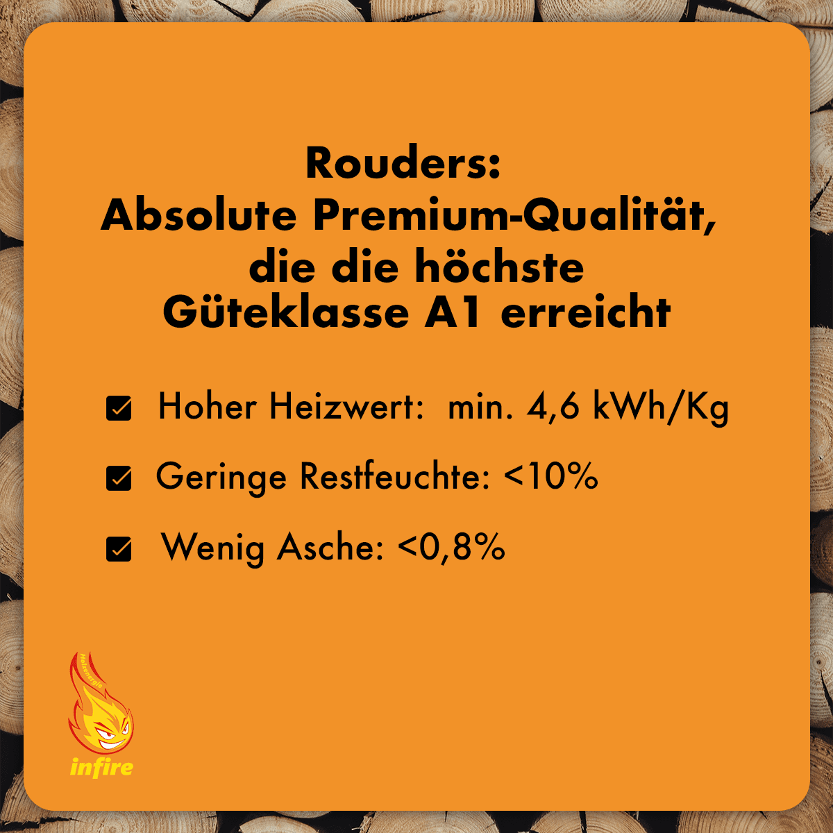rounders Nadelholzbriketts – einzeln 10 kg – Bild 5