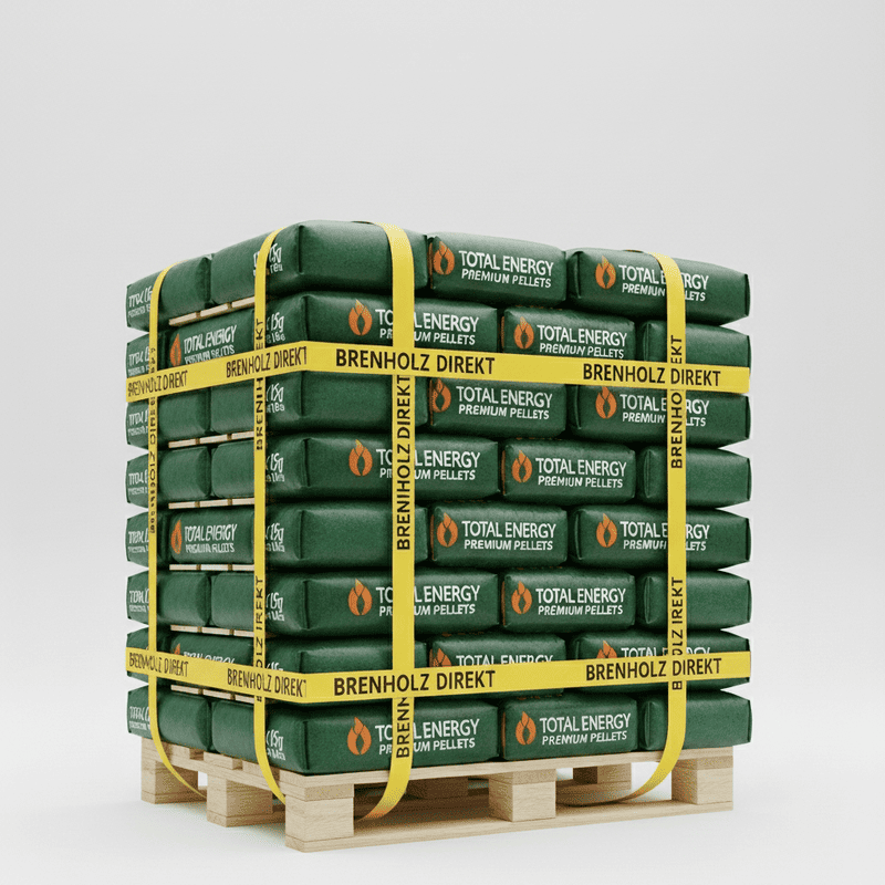 Total Energy Premium Pellets – 66 Säcke -15 kg – DINplus und ENplus A1 zertifiziert