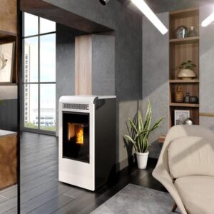 Stufa a pellet canalizzata Gaia 13.5 kW bianco