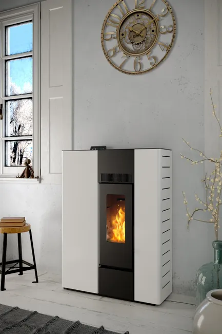 Stufa a pellet canalizzata Palmas 10.3 kW bianco