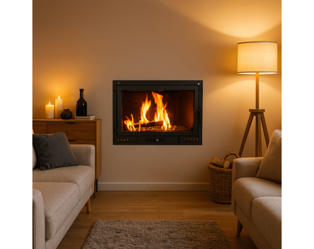 Inserto a legna ventilato Aurora 70, 13kW ghisa, 230m³ - immagine 4
