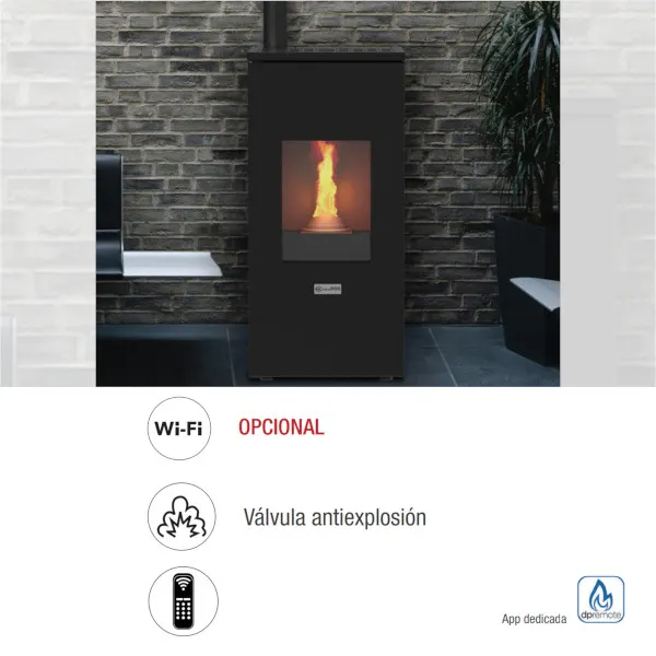 Stufa a pellet canadese Futura 12kW nera - immagine 4