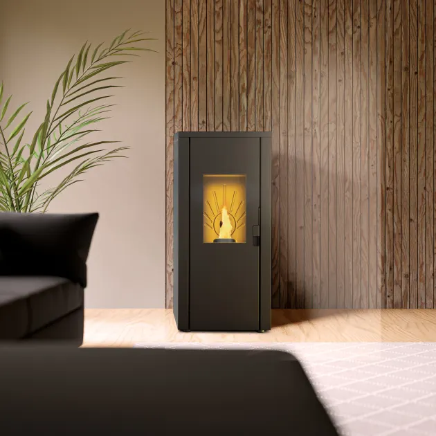 Stufa a pellet ermetica nera Canadian Next da 7 kW - immagine 2