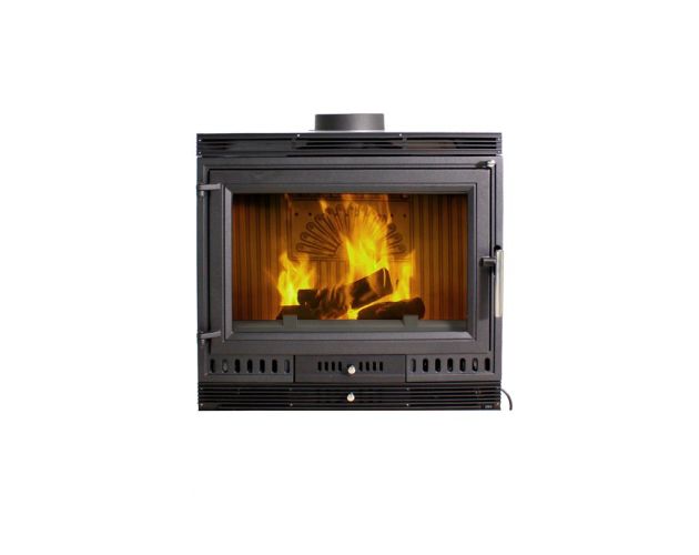 Inserto a legna ventilato Aurora 70, 13kW ghisa, 230m³