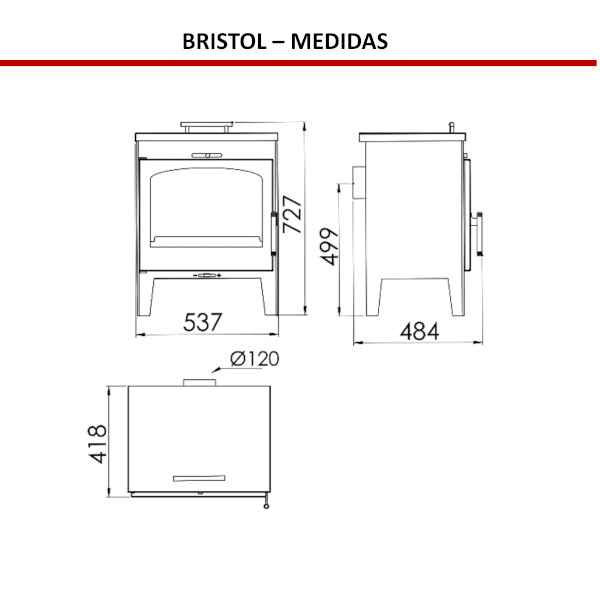 Stufa a legna Bristol Baker da 10,2 kW - immagine 3
