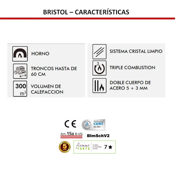 Stufa a legna Bristol Baker da 10,2 kW - immagine 2