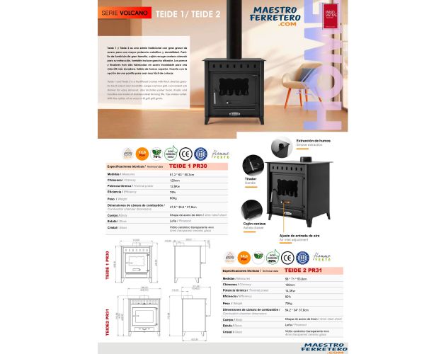 Pressa a legna Teide 2 – 14,3 kW, efficienza 82% - immagine 3