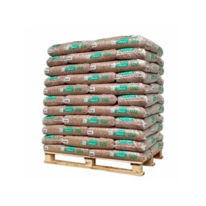 Pallet con 66 sacchi di pellet Limouzi – 15 kg, 100% resinoso, alta efficienza