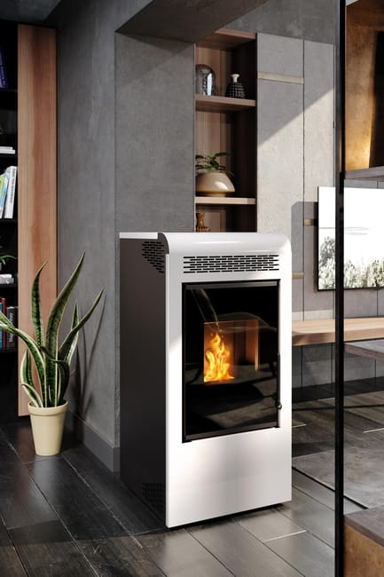 Stufa a pellet canalizzata Gaia 13.5 kW bianco - immagine 9