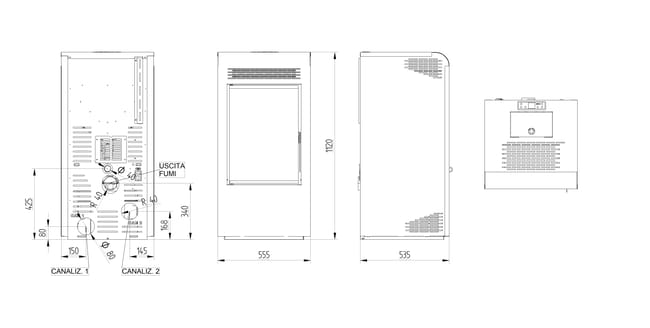 Stufa a pellet canalizzata Gaia 13.5 kW bianco - immagine 3