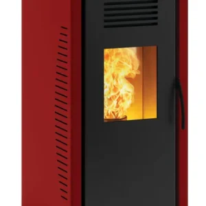 Stufa a pellet ventilata Burano 8 WI-FI plus 8 kW rosso
