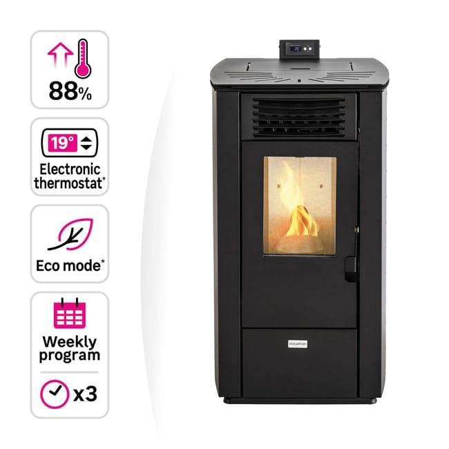Stufa a pellet ventilata Hella Equation 7 kW nero - immagine 7