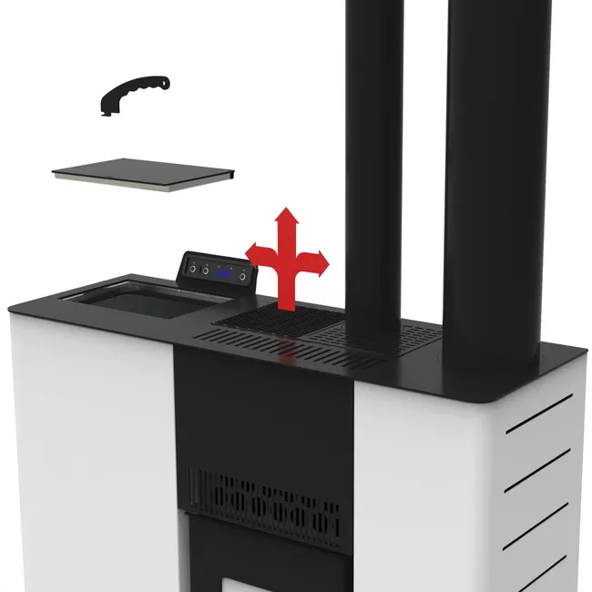 Stufa a pellet canalizzata Palmas 10.3 kW bianco - immagine 6