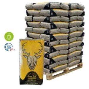 Pallet con 65 sacchi di pellet Badger in carta – qualità premium e combustibile pulito