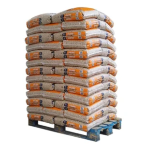Pallet con 65 sacchi di pellet Wooday – 15 kg ciascuno, alte prestazioni